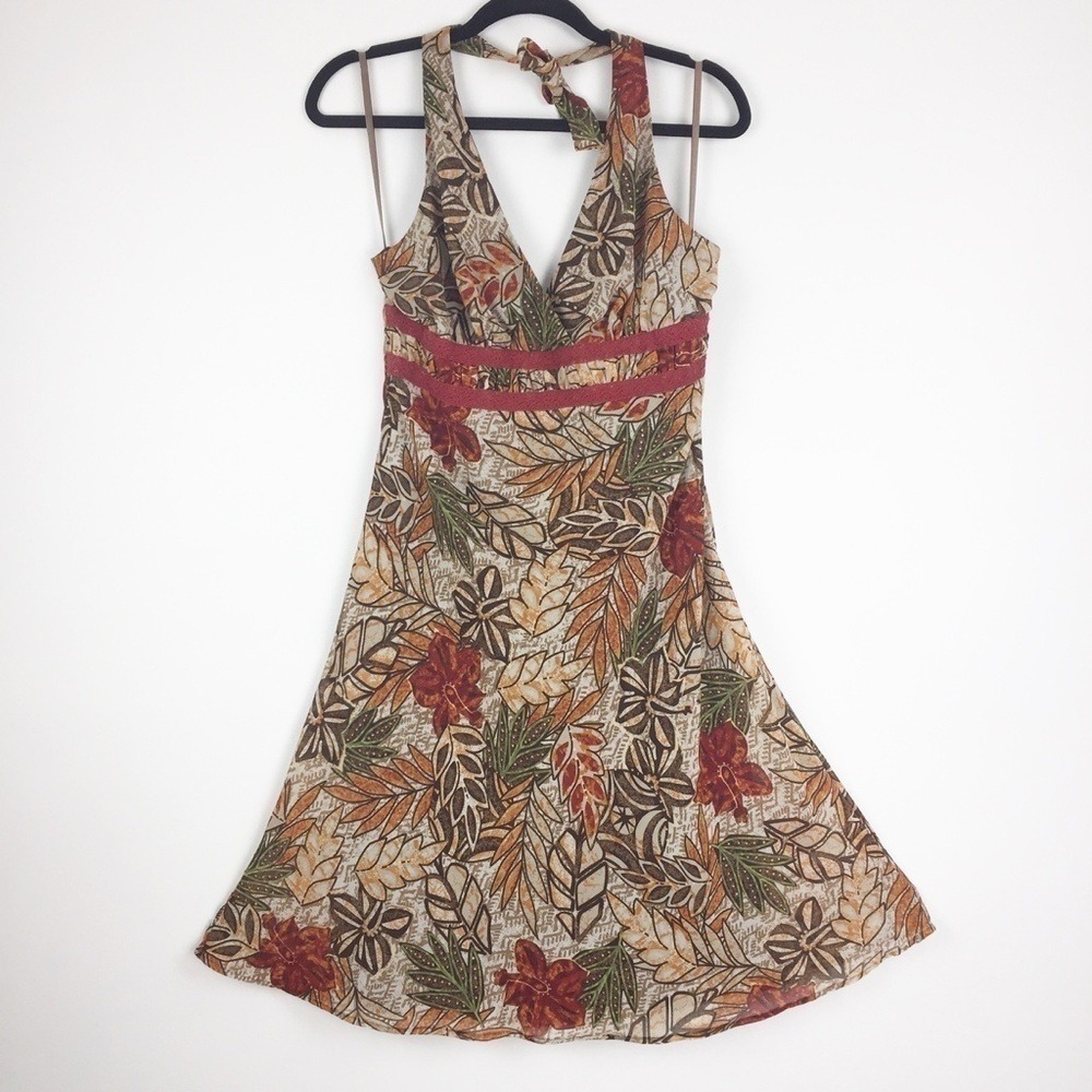 Reitmans Tie Back Halter Dress Sz 7 Midi